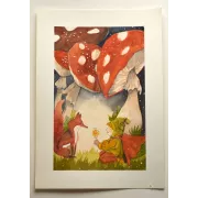 Boy and Fox in the Woods – Original Watercolor Illustration, A4