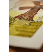 Windmill Among Birches – Original Watercolor Illustration, A4