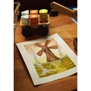 Windmill Among Birches – Original Watercolor Illustration, A4