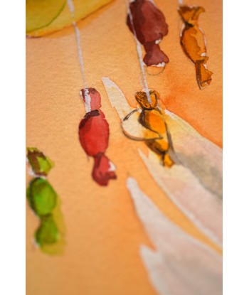 Chilled Goose in Sweet Kingdom - Original Hand-Painted Watercolor Illustration A4