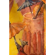 Curious Mouse Stealing Umbrella – Original Watercolor Illustration, 24x32cm