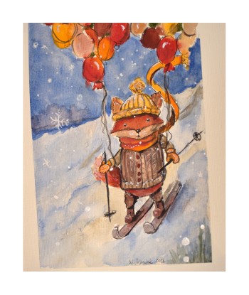 Curious Ladybug Reading Book - Original Hand-Painted Watercolor Illustration A4