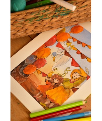 Seagull Stealing Ice Cream - Original Hand-Painted Watercolor Illustration A4