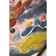 Young Aviator's Dream – Original Watercolor Illustration, 26x36cm