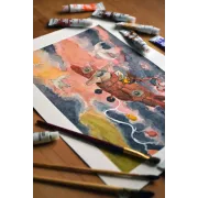 Young Aviator's Dream – Original Watercolor Illustration, 26x36cm