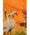 Little Girl Feeding Geese - Watercolor Illustration A4 21x29,7cm | Original Watercolor Art | Nursery Decor