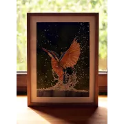 Kingfisher in Flight – Original Watercolor Painting, 30x40cm