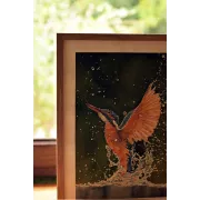 Kingfisher in Flight – Original Watercolor Painting, 30x40cm