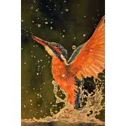 Kingfisher in Flight – Original Watercolor Painting, 30x40cm
