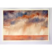 Storm Over the Horizon – Original Watercolor Painting, 25.4x17.8cm