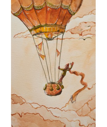 Orange Sky Dreamer - Watercolor Illustration A4