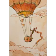 Orange Sky Dreamer – Original Watercolor Illustration, A4