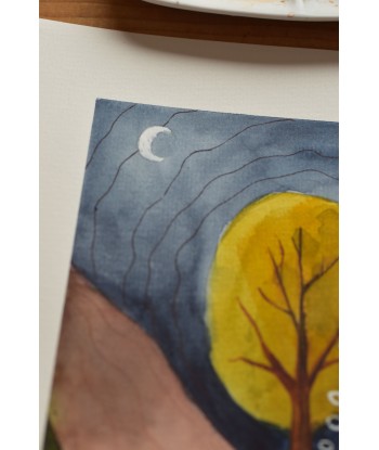 Cozy Treehouse - Watercolor Illustration A4