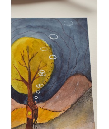 Cozy Treehouse - Watercolor Illustration A4