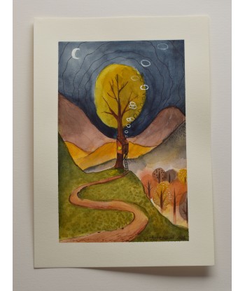 Cozy Treehouse - Watercolor Illustration A4