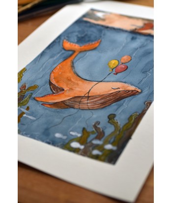 Whale Dreams - Watercolor Illustration A4