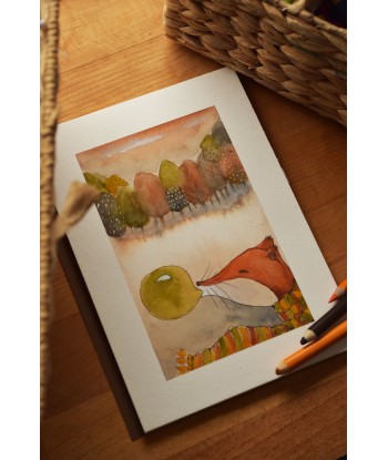 Playful Weasel Bubblegum - Watercolor Illustration A4