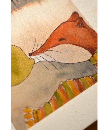 Playful Weasel Bubblegum - Watercolor Illustration A4